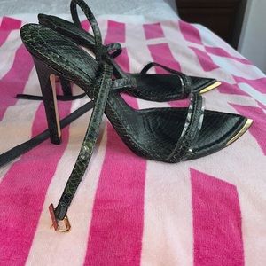 Good American leather high heel sandals